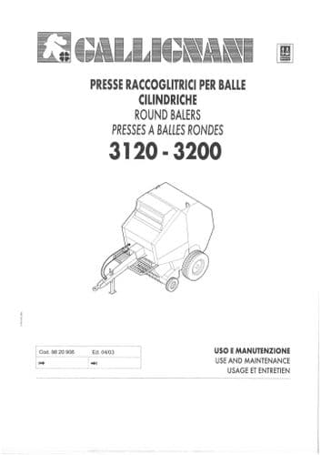 Gallignani Round Baler 3120-3200 Operators Manual