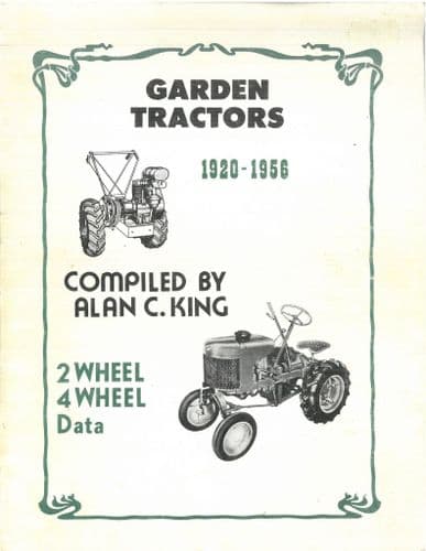 Garden Tractors 1920-1956 Book By Alan C. King