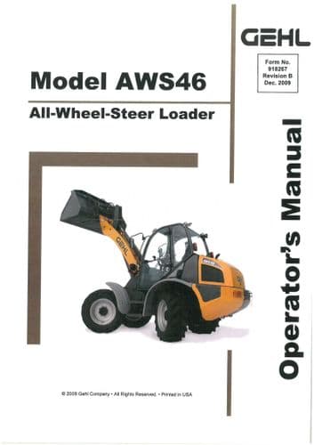 Gehl All Wheel Steer Loader Model AWS46 Operators Manual