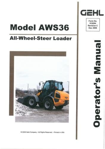 Gehl All Wheel Steer Loader Model SWS36 Operators Manual