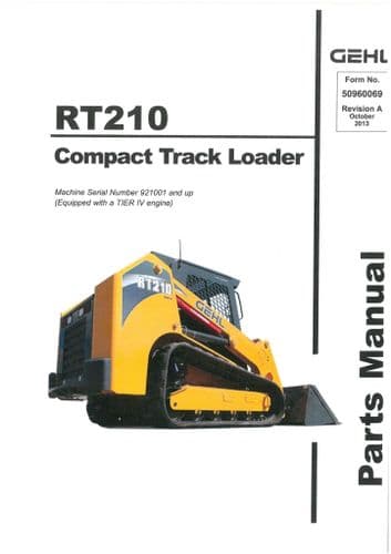 Gehl Compact Track Loader Model RT210  Parts Manual RT 210