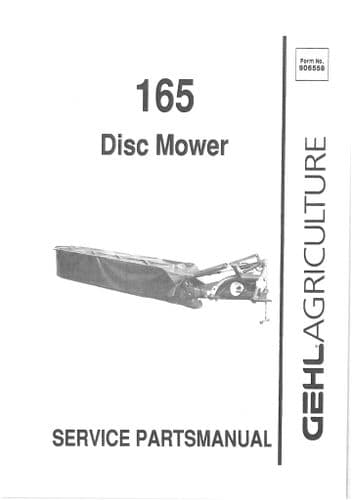 Gehl Disc Mower  165 Parts Manual