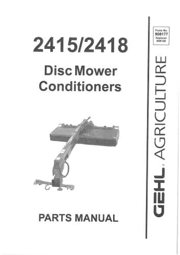 Gehl Disc Mower Conditioner 2415/2418 Parts Manual