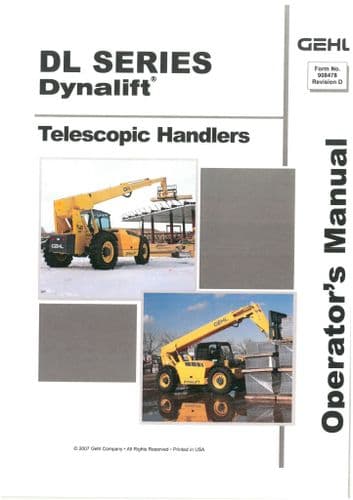 Gehl DL Series Dynalift  Telescopic Handler Operators Manual