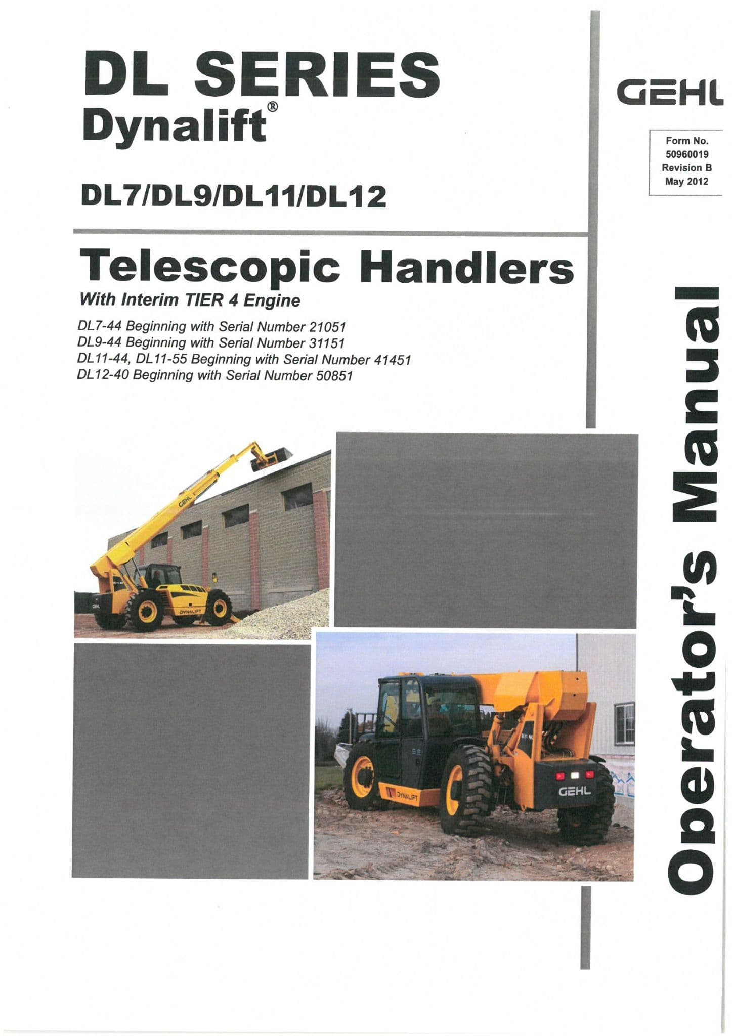 Gehl DL Series Dynalift Telescopic Handlers DL7 DL9 DL11 DL12 Intrim