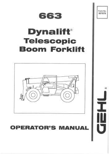 Gehl Dynalift Telescopic Boom Forklift 663 Operators Manual