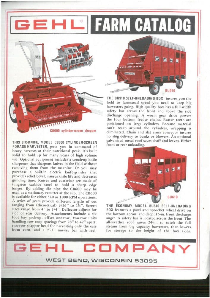 Gehl Farm Catalog Brochure