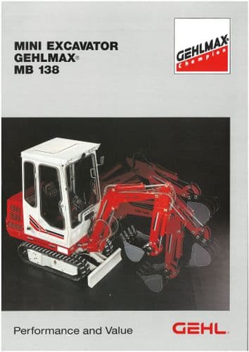 Gehl Gehlmax Excavator MB138 Brochure