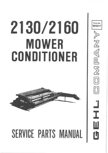 Gehl Mower Conditioner 2130/2160 Parts Manual