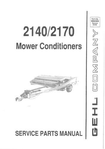 Gehl Mower Conditioner 2140/2170 Parts Manual