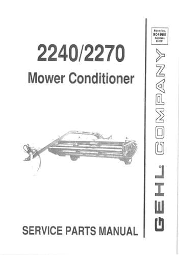 Gehl Mower Conditioner 2240/2270 Parts Manual
