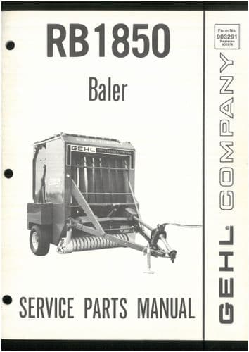 Gehl Round Baler RB1850 Parts Manual - ORIGINAL