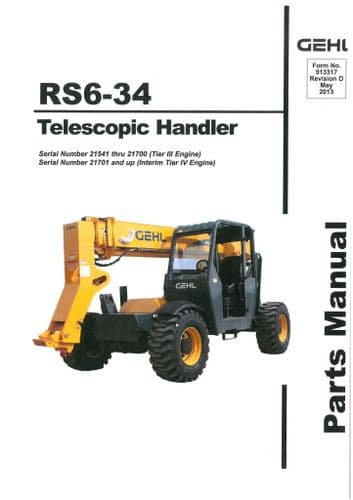 Gehl  Telescopic Handler RS6-34 Operators Manual RS 6-34