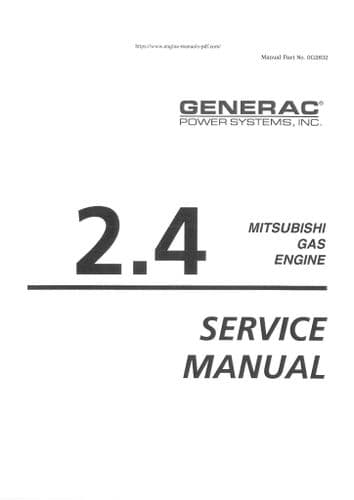 Generac Mitsubushi Gas Engine 2.4 Workshop Service Manual