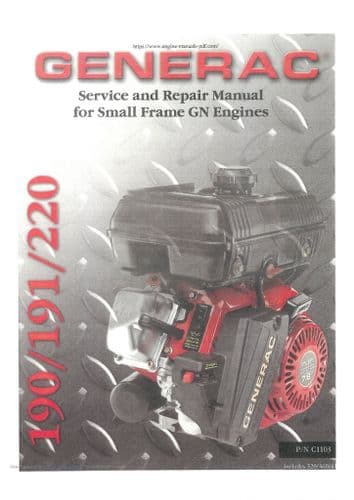 Generac Small Frame GN Engine 190 191 & 220 Workshop Repair Manual