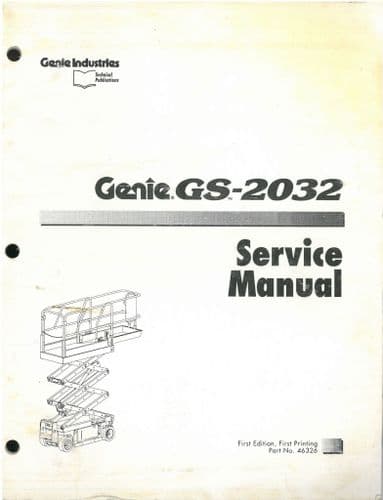 Genie High Platform Cherry Picker GS-2032 Workshop Service Repair Manual
