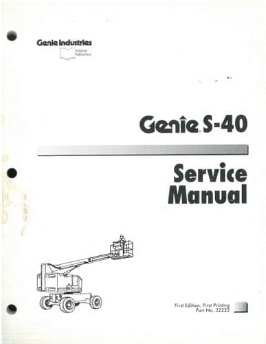 Genie High Platform Cherry Picker S-40 Workshop Service Repair Manual