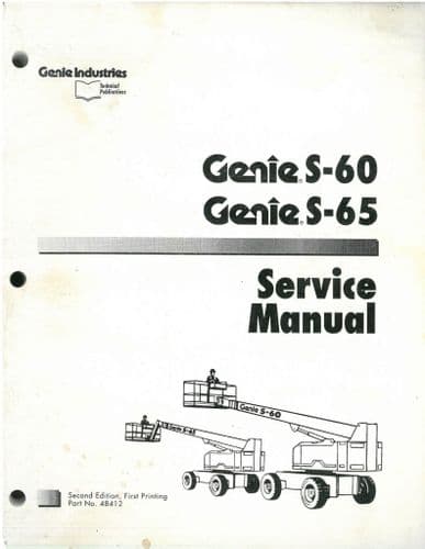Genie High Platform Cherry Picker S-60 & S-65 Workshop Service Repair Manual
