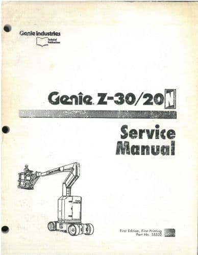 Genie High Platform Cherry Picker Z-30/20 Workshop Service Repair Manual