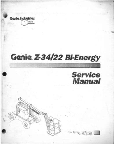 Genie High Platform Cherry Picker Z-34/22 Bi Energy Workshop Service Repair Manual