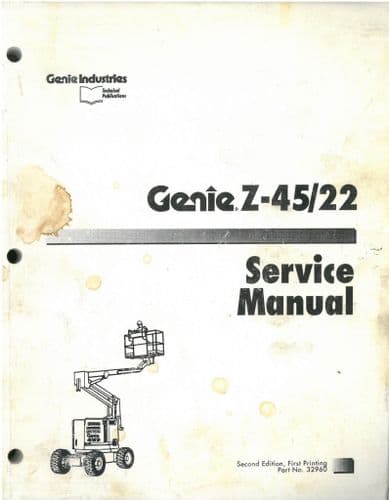 Genie High Platform Cherry Picker Z-45/22 Workshop Service Repair Manual