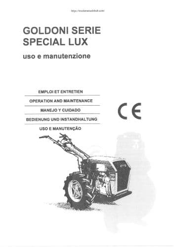 Goldoni 2 Wheel Tractor Special Lux Operators Manual