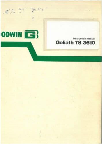 Goodwin Jaw Crusher Goliath  TS 3610 Operators Manual