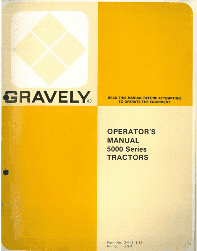 Gravely Lawn Tractor 5000 Series Operators Manual