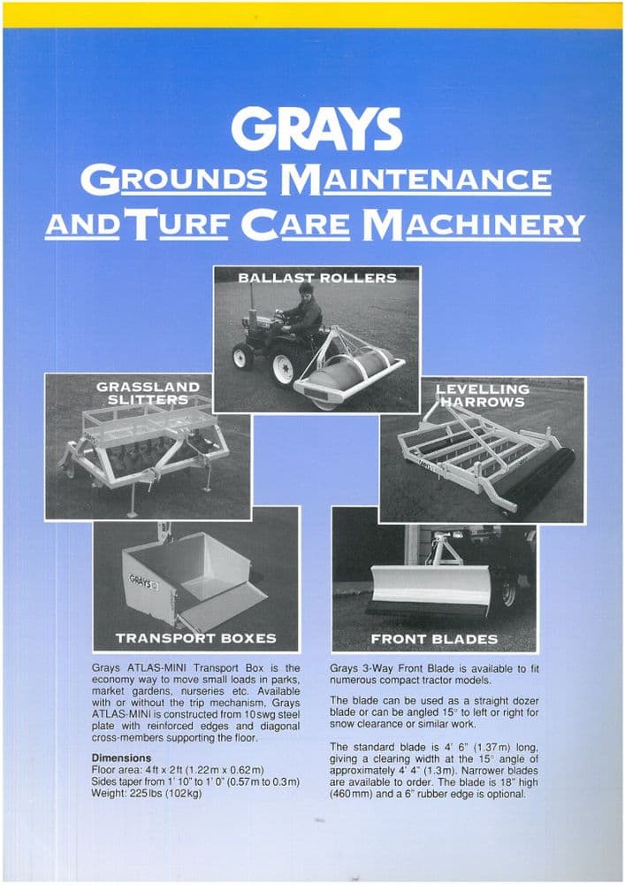 Grays Grounds Maintenance & Turf Care Machinery Brochure
