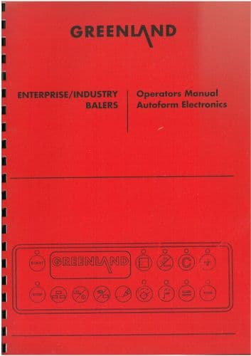 Greenland Baler Enterprise & Industry Autoform Electronics Operators Manual