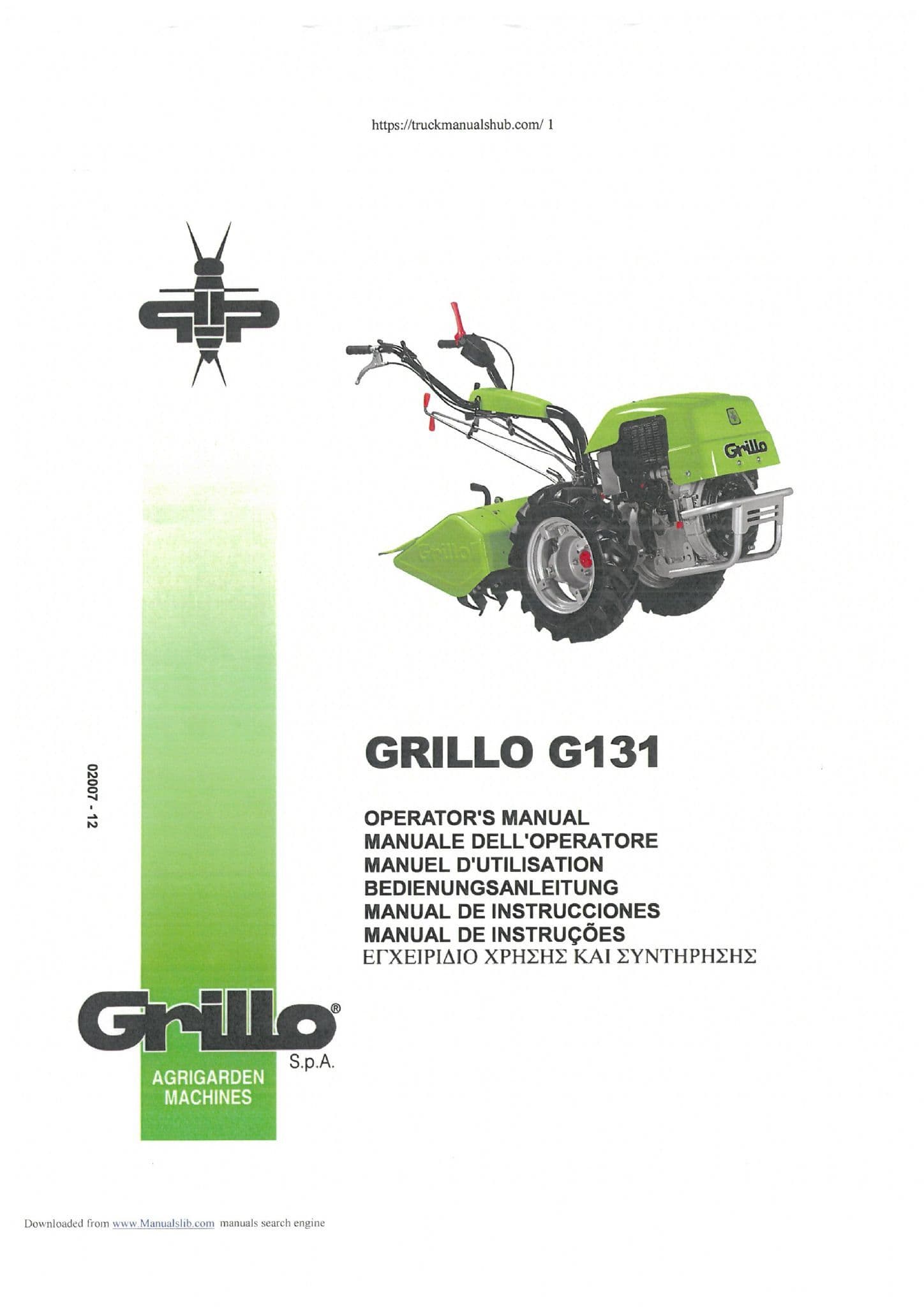 Grillo Garden Cultivator G131 Operators Manual