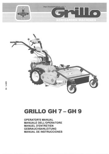 Grillo Walk Behind Flail Mower GH7 GH9 Operators Manual