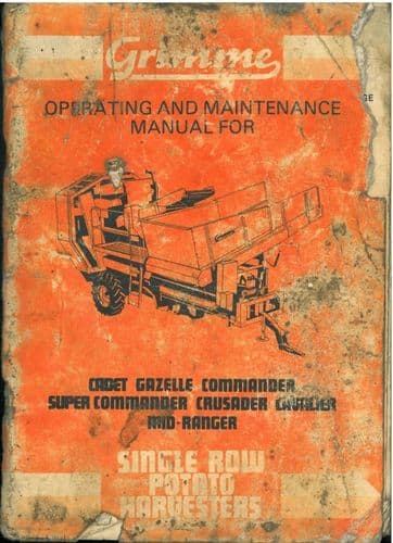 Grimme Potato Harvester Cadet, Gazelle, Commander, Super Commender, Crusader, Cavalier, Mid-Ranger