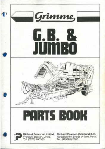 Grimme Potato Harvester GB & Jumbo Parts Manual