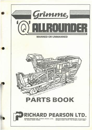 Grimme Potato Harvester Q Allrounder Parts Manual
