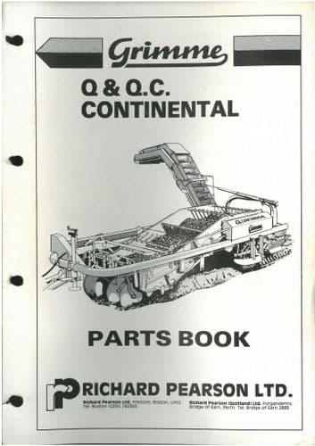 Grimme Potato Harvester Q & QC Continental Parts Manual
