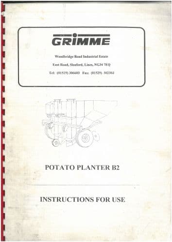 Grimme Potato Planter B2 Operators Manual