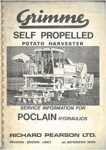 Grimme Self Propelled Potato Harvester - Poclain Hydraulics ONLY Service Manual