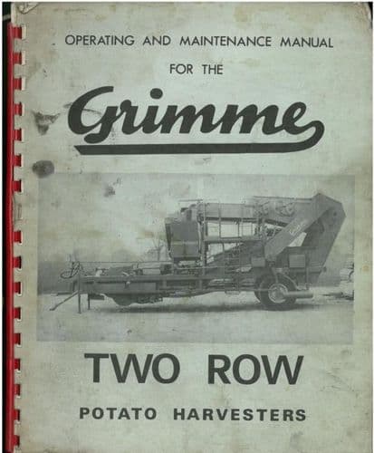 Grimme Two Row Potato Harvester Operators Manual