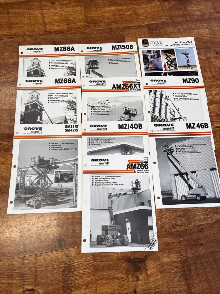 Grove Manlift Self Propelled Aerial Working Platform Brochure Bundle