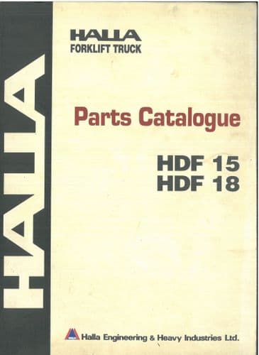 Halla Forklift Truck HDF15 HDF18 Parts Manual