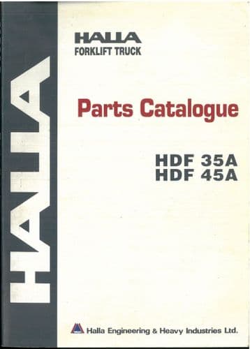 Halla Forklift Truck HDF35A HDF45A Parts Manual
