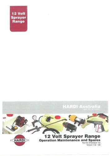 Hardi Australia 12 Volt Sprayer Operators Manual