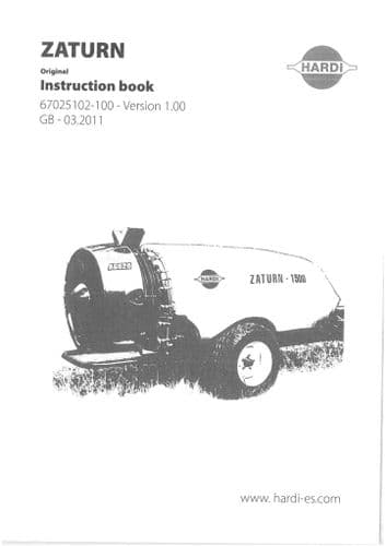 Hardi Mistblower Zaturn Operators Manual