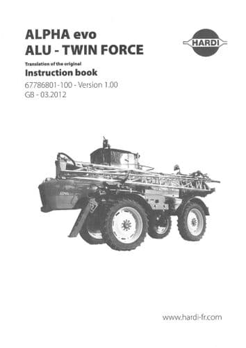 Hardi Sprayer Alpha Evo ALU Twin Force Operators Manual