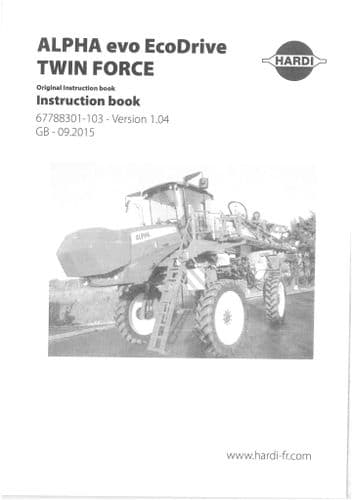 Hardi Sprayer Alpha Evo Eco Drive Twin Force Operators Manual