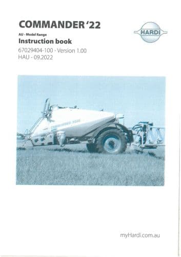 Hardi Sprayer Commander '22 Operators Manual
