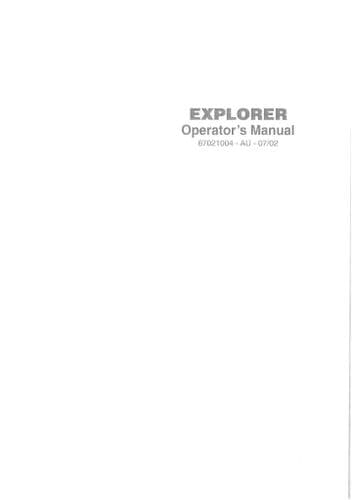 Hardi Sprayer Explorer 2000 2700 3200 Operators Manual