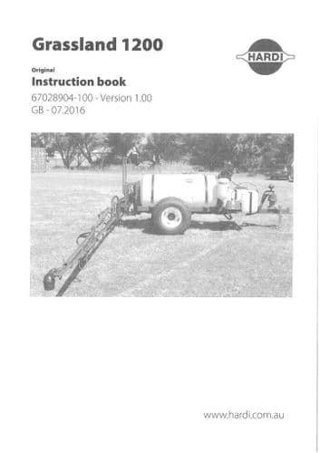 Hardi Sprayer Grassland 1200 Operators Manual