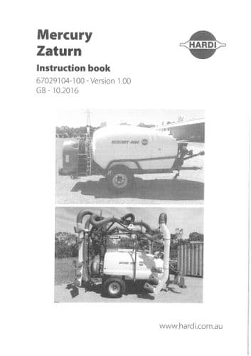 Hardi Sprayer Mercury Zaturn Operators Manual